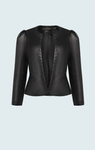 Load image into Gallery viewer, Iris Setlakwe Lamb leather crop jacket with puffy sleeves in Green
