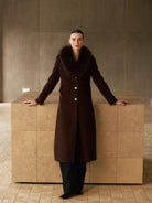 Pissenlit Cashmere Long Coat With Fur Collar Glasscock Boutique