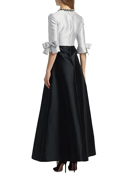 Reem Acra embellished Satin Two-Tone Shirtwaist Dress – Glasscock Boutique