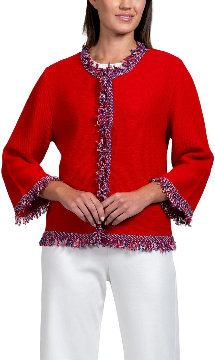 Biana Rita Red Fringe Jacket