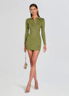 Retrofete Siona Knit Dress In Metallic Basil Glasscock Boutique