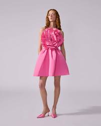 Carolina Herrera Strapless Rosette Mini Dress