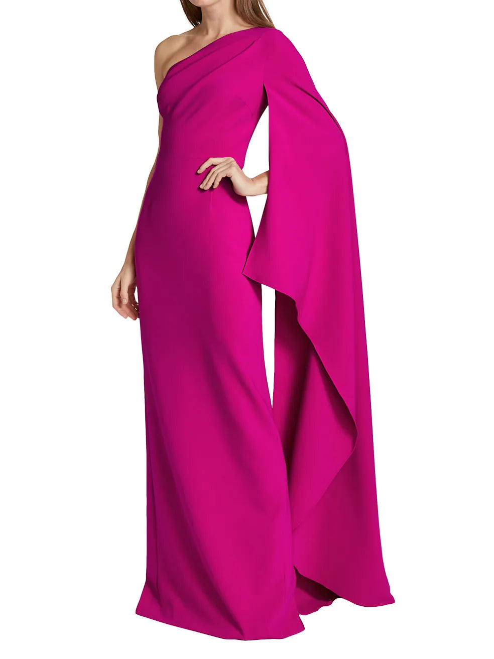 Teri Jon One-Shoulder Crepe Gown - Main Image