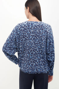 100% Cashmere Ombre Animal Print Pullover
