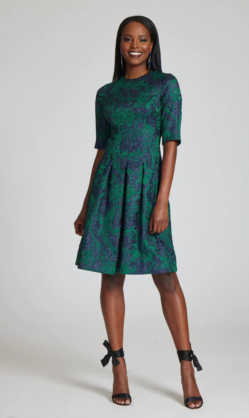 Jacquard Print Cocktail Dress
