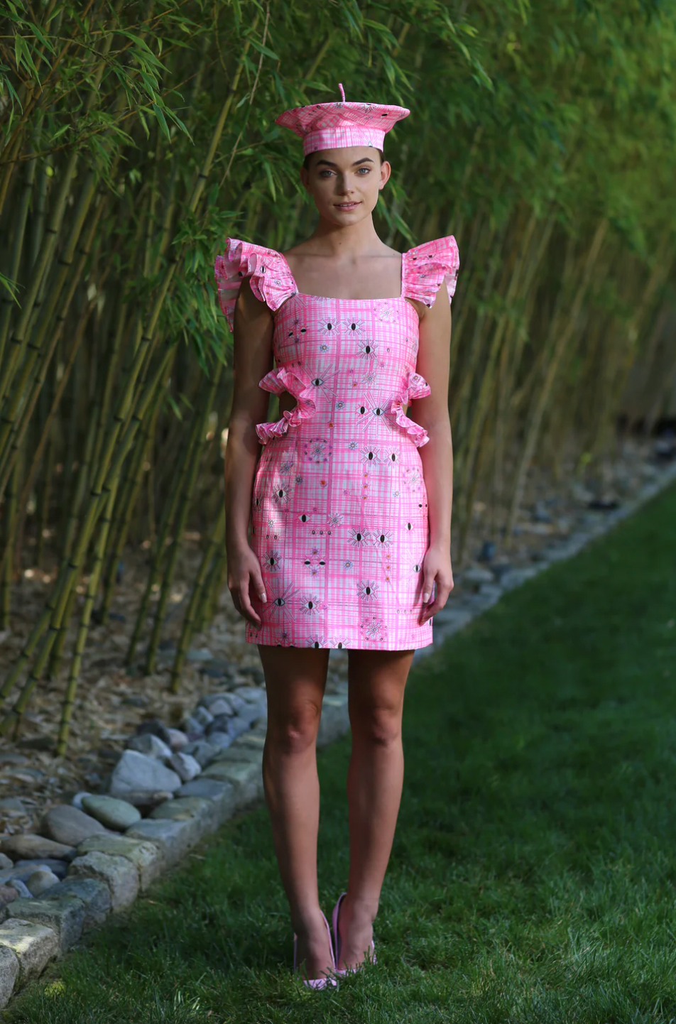NEUBYRNE - MIRANDA CUTOUT DRESS EVIL EYE PRINT