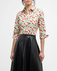 Carolina Herrera - Three-Quarter Sleeve Stretch Cotton Button-Up Shirt