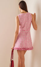 Load image into Gallery viewer, Carolina Herrera - Fringe Hem Cotton-Blend Tweed Mini Dress
