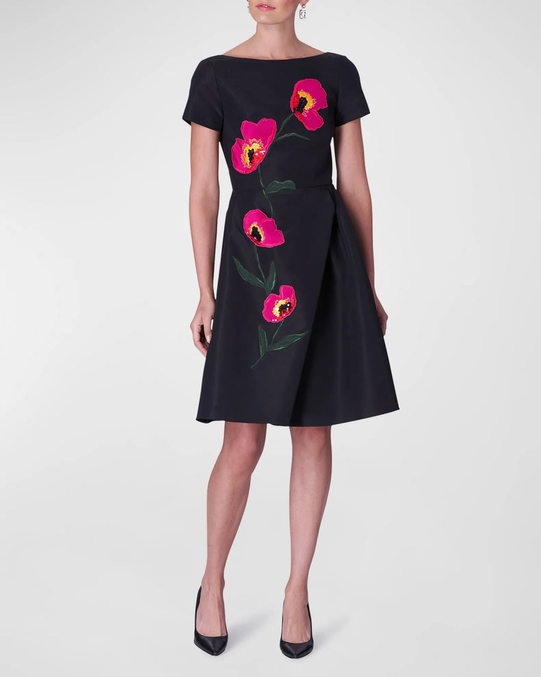 Carolina Herrera - Floral Embroidered A-Line Dress